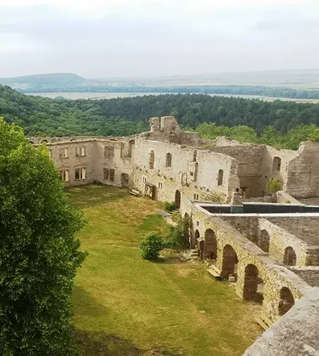 View of Castle of Gleichen from the sky.